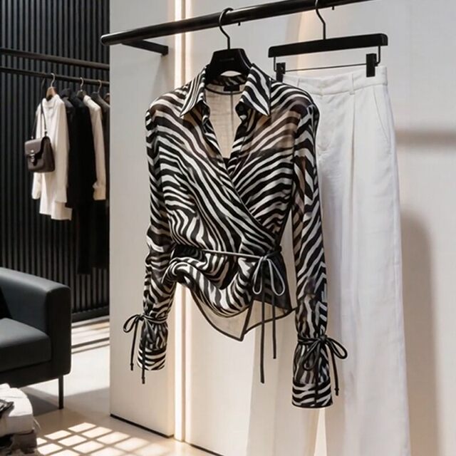 Zebra ພິມເສື້ອແຂນຍາວສໍາລັບແມ່ຍິງ summer ປ້ອງກັນແສງແດດ