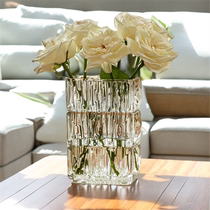 Rose vase swing piece crystal large living room Advanced water raising transparent glass flower arrangement flowers Tulip Flowers table