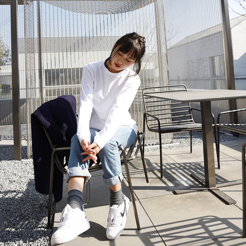 270g打底衫t恤纯白色纯棉伴侣卫衣 西聂鸟T恤