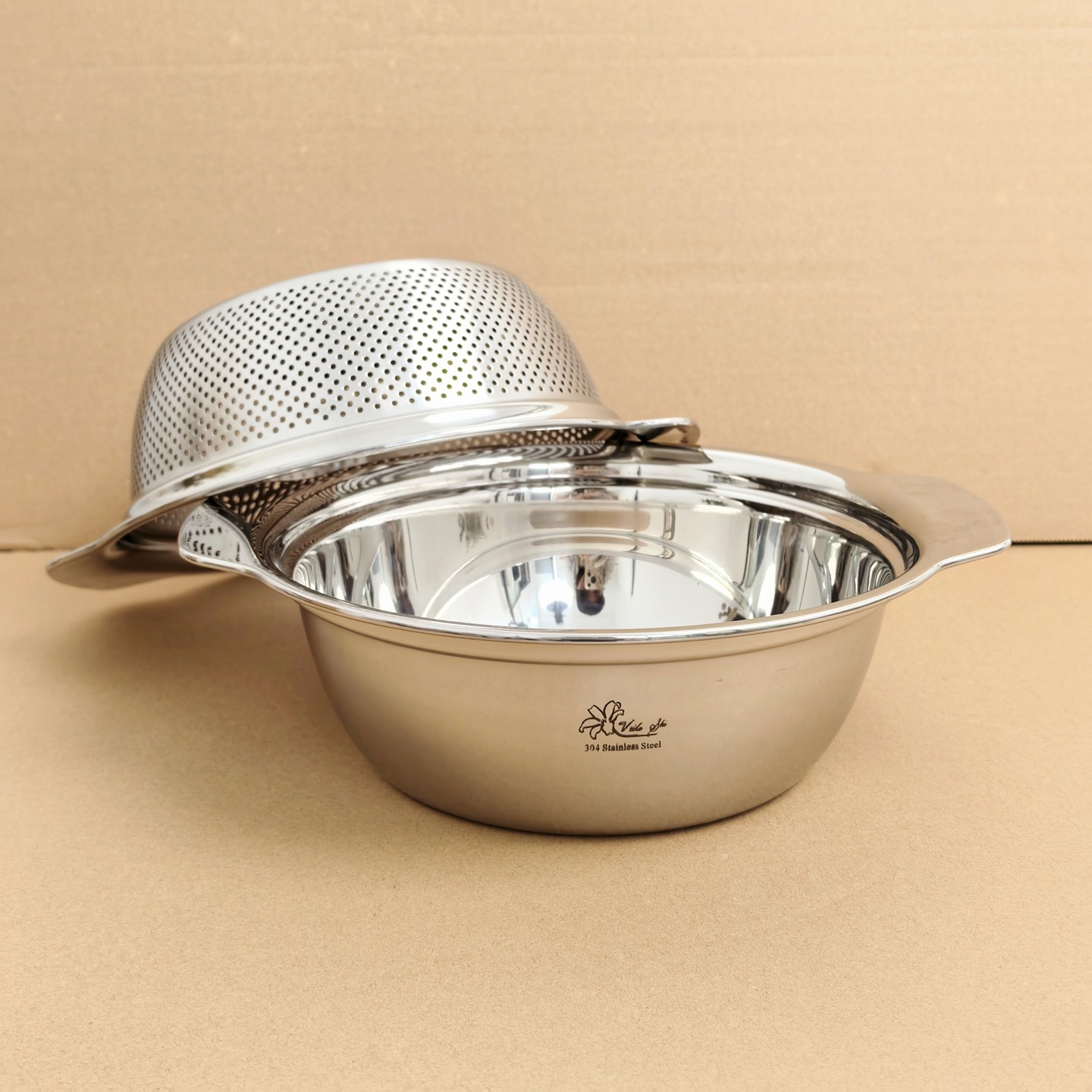 微瑕清货不锈钢沥水篮两件套河面洗菜盆淘米盆滤水水果盆家用,淘宝优惠券,粉丝福利购,淘宝优惠卷