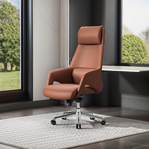 Light Extravagant Boss Chair Genuine Leather Office Chair Comfort Long Sitting Home Computer Chair Bookroom Ergonomic Chair Big Class Chair