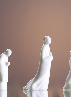 陶瓷新中式客厅桌面无相禅意摆件