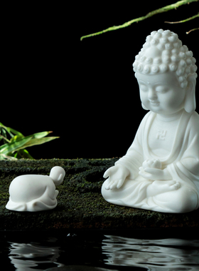 手工陶瓷如来中式风客厅玄关佛像