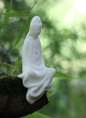 陶瓷无相佛系中式风小和尚摆件