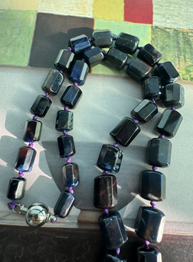 晴川 天然老料舒俱来多边型桶珠塔型项链