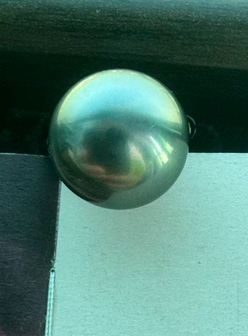 骋风 大溪地海水黑珍珠超大盘珠825银镀乌金戒指