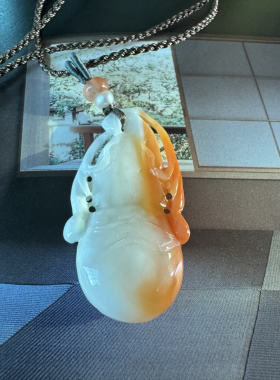 三色葫芦吊坠 有机宝石海洋贝类