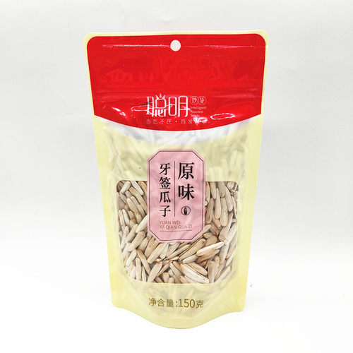 聪明牙签瓜子月牙白皮黑皮150g*2袋新疆特产原味多味坚果炒货零食 - 图3