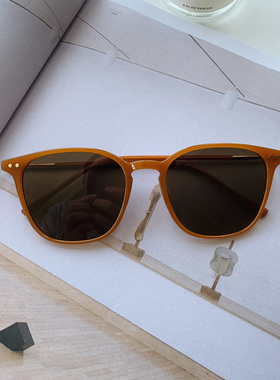 2021偏光轻巧复古细框太阳镜墨镜方框墨绿TR90框防紫外线男女1929