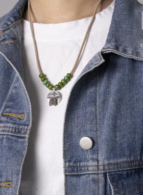 勒勒尔男s925银复古项链