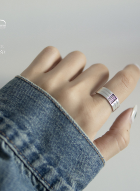 勒勒尔男女925银简约复古戒指