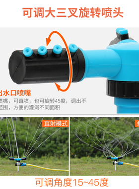 园艺绿化喷灌洒水浇水喷水器自动旋转360度喷头草坪屋顶降温神器