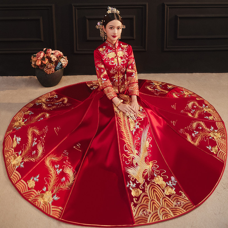 秀禾服2021年新款新娘结婚礼服婚纱 芙蔓旗袍