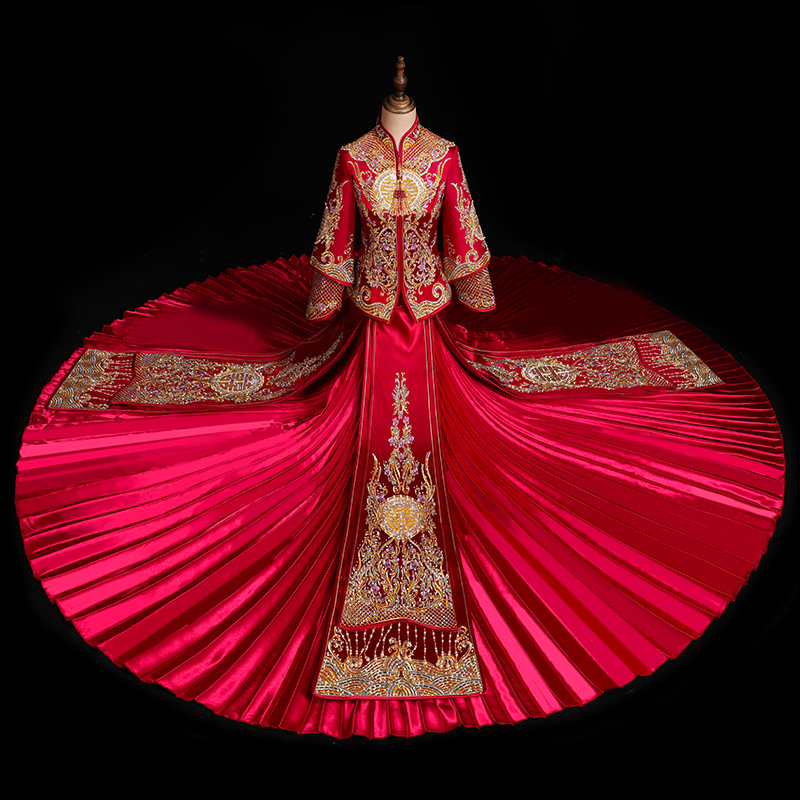 秀禾服新娘2021年新款结婚女敬酒服 芙蔓旗袍