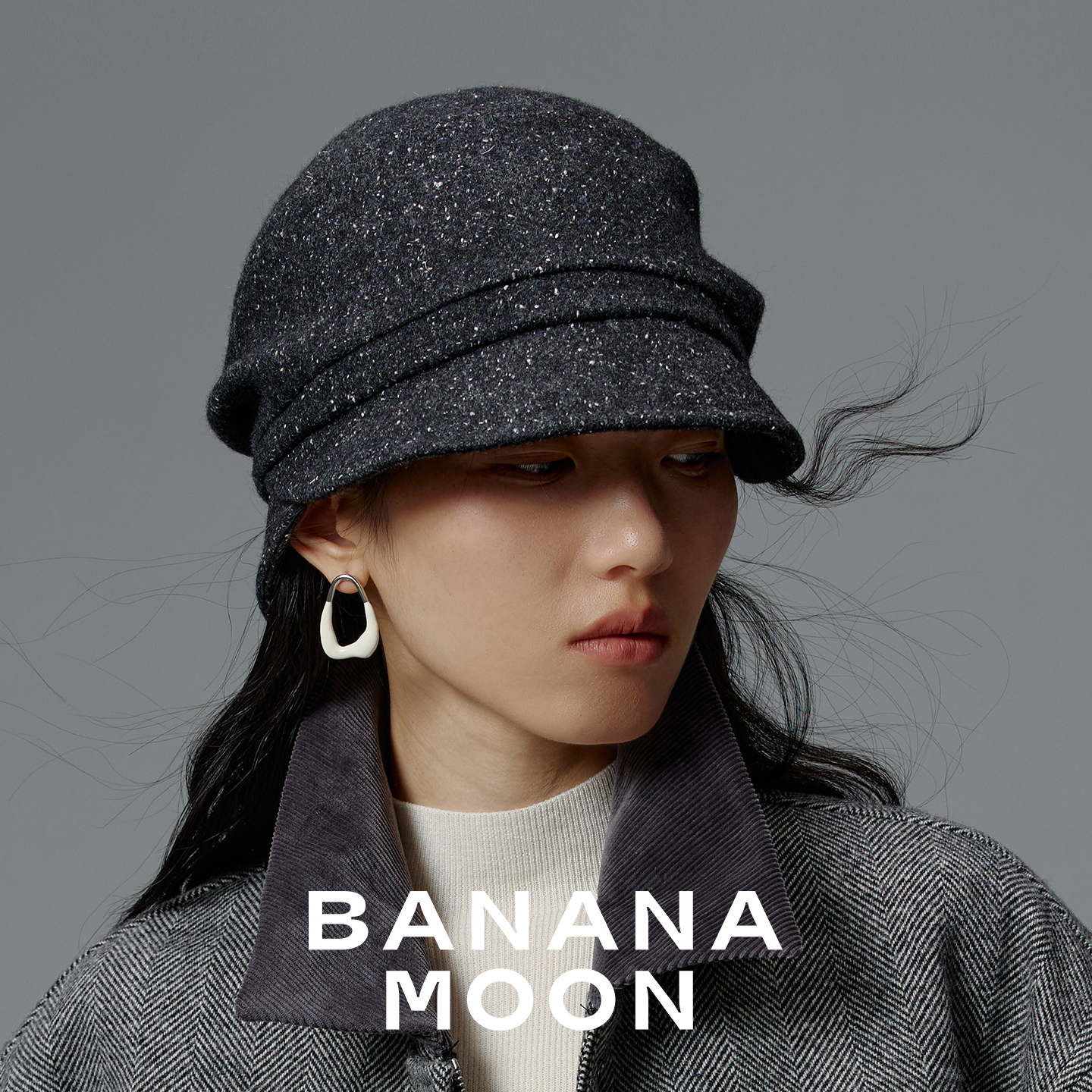 摩登都市-时髦羊毛真丝混彩点设计-复古分割帽檐后拖小盆帽 - 图3