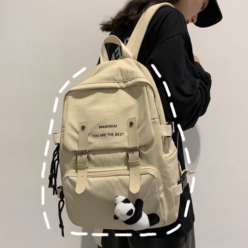 女ins韩版高中生大容量简约双肩包 攀资双肩背包