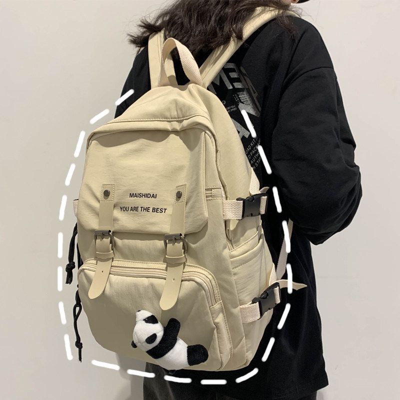 女ins韩版高中生大容量简约双肩包 攀资双肩背包