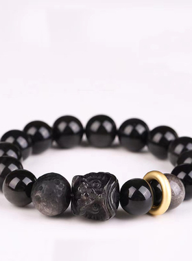 新中式醒狮手串珠子手链ins小众设计高级感男女生款小狮子新款