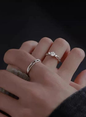 情侣对戒铜合金戒指新款异地恋简约百搭自律一对送男女友