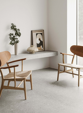 丹麦 Carl Hansen CH22 实木餐椅单椅会客椅大师经典进口扶手椅