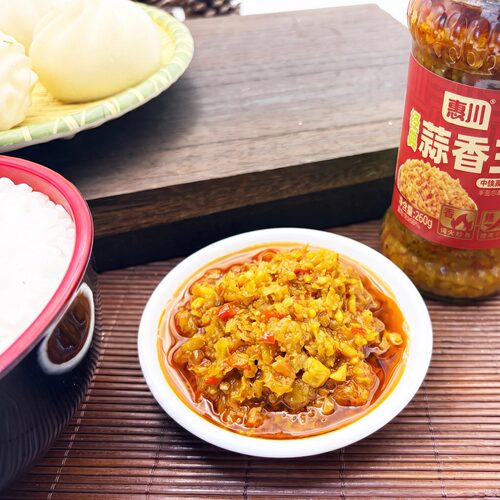 惠川蒜香王260g瓶装川味蒜香蒜蓉酱农家超辣剁椒酱拌饭拌面香辣酱 - 图2