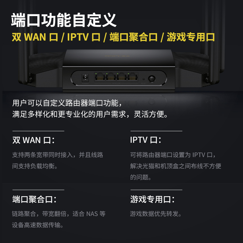 TP-LINK 千兆端口3000M双频WiFi6家用无线路由器易展mesh组网全屋覆盖双WAN口宽带叠加5Gwifi信号穿墙扩展器 - 图2