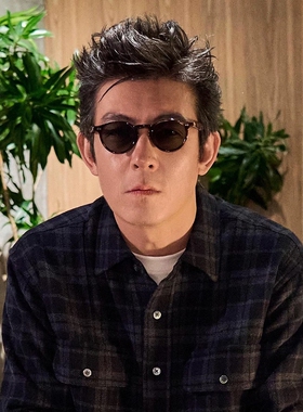 陈冠希同款圆框墨镜男近视度数可配复古港风开车钓鱼偏光太阳眼镜