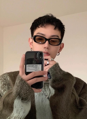 韩版白敬亭同款白色呱呱呱舞街拍墨镜男女潮时尚小脸凹造型太阳镜