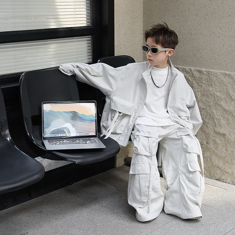 男童秋季新款潮酷工装套装童装儿童秋装潮牌美式外套宽松长裤子,淘宝优惠券,粉丝福利购,淘宝优惠卷