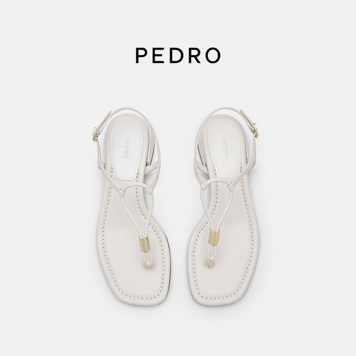 PEDRO夹趾凉鞋25夏季女士波嬉系列方头低跟凉鞋凉拖PW1-66760032 - 图0