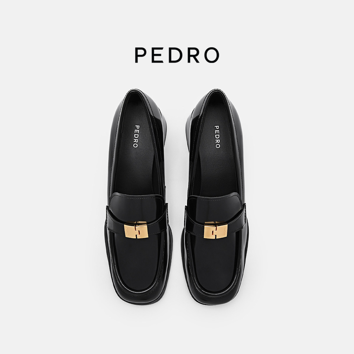 PEDRO牛皮粗跟鞋25秋季女鞋尼刻系列增高乐福鞋单鞋PW1-26480095,淘宝优惠券,粉丝福利购,淘宝优惠卷