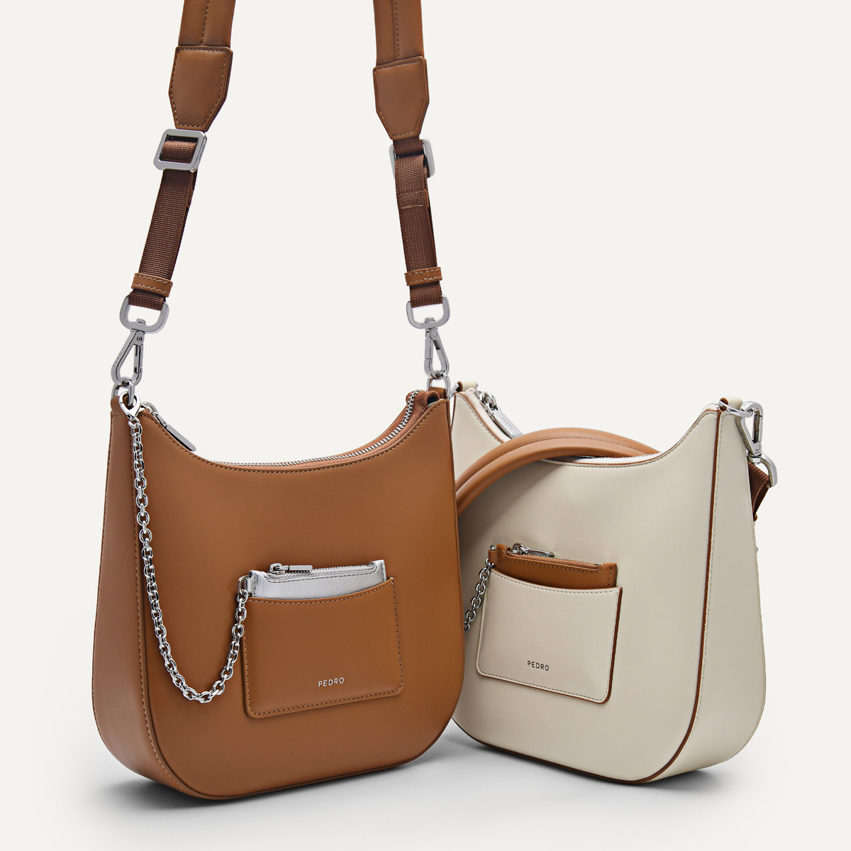 PEDRO棋盘格马鞍包女宽肩带拉链单肩斜挎包明星同款PW2-75210130