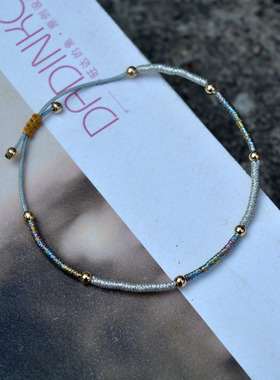 小众女14K包金简约闪亮编织手链