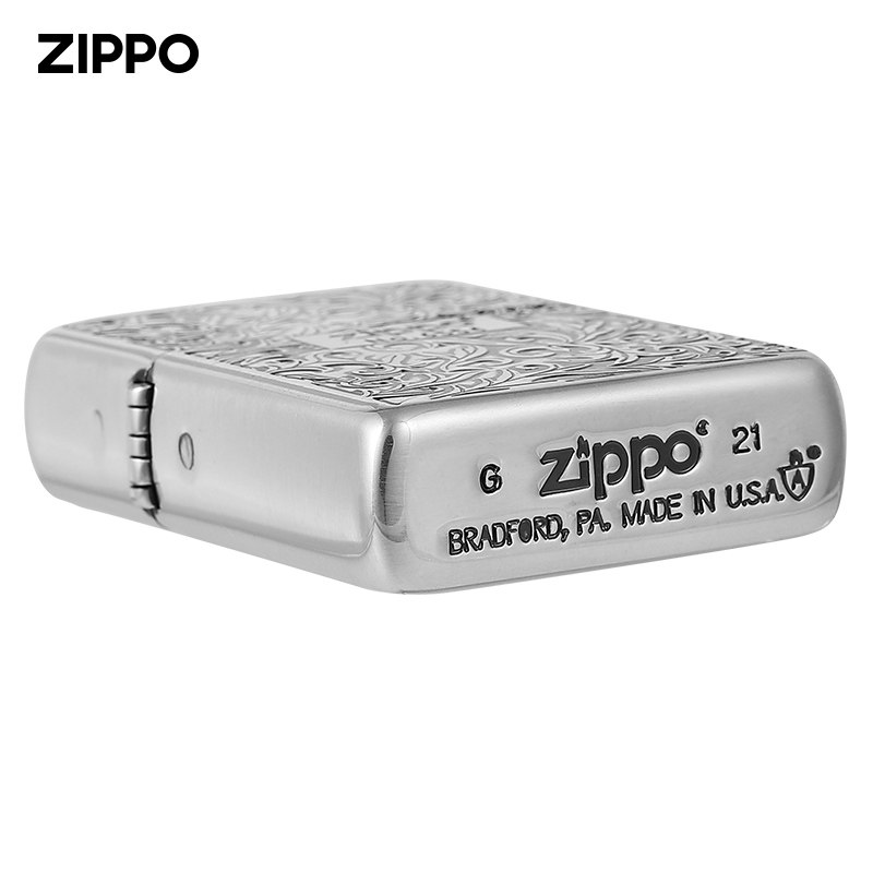 ZIPPO官方旗舰店防风打火机日版原装在册盔甲蔓藤唐草礼盒送礼_虎窝淘