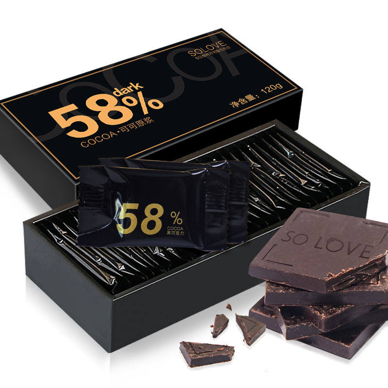 solove纯黑礼盒装120g送女友巧克力 巢玖食品牛奶巧克力