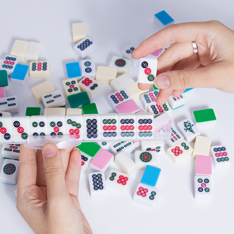 迷你小麻将牌旅行牌尺便携式麻雀可爱微型网红宿舍寝室号抖音同款 - 图0