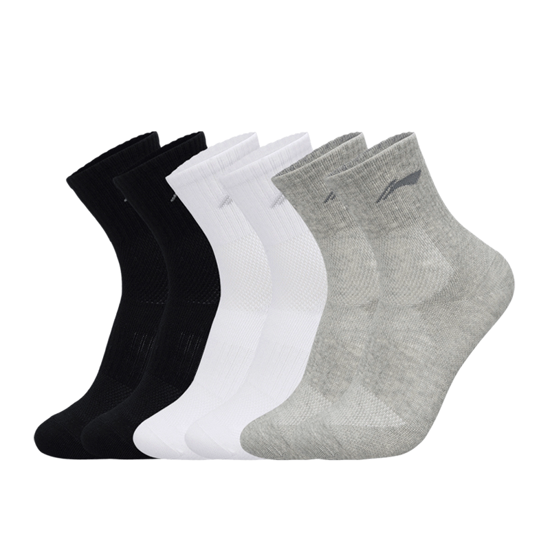 李宁袜子 专业健身系列 男女同款防嗅抗菌吸汗透气抗菌中长袜