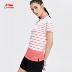 Li Ning áo ngắn tay nữ 2019 mới ve áo thời trang nữ giản dị mùa hè đan áo thể thao - Áo polo thể thao