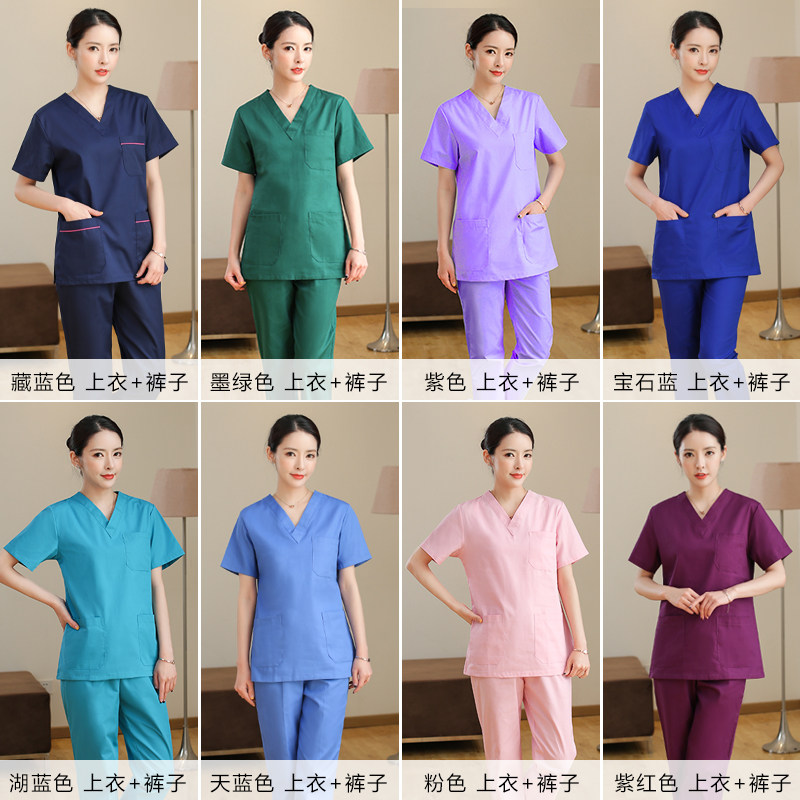 手术衣服女牙科医生刷手服手术室夏 半永久医护制服