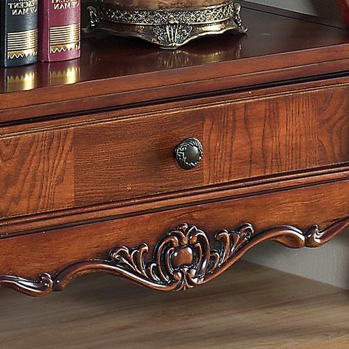 美式乡村实木层架 欧式复古书架落地置物架客厅玄关装饰架 - 图1