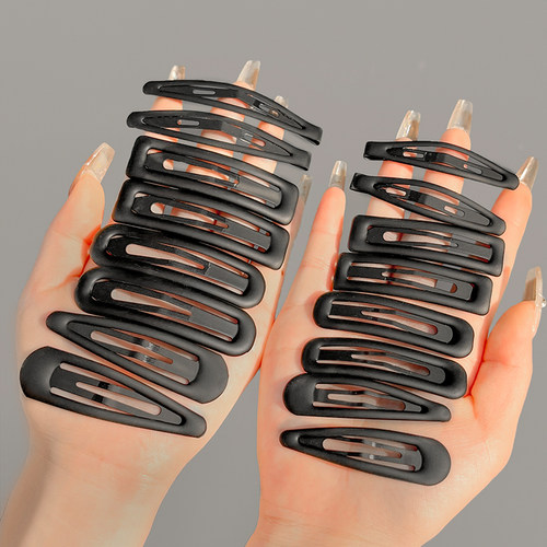 简约黑色磨砂发夹女后脑勺碎发整理神器侧边刘海夹bb夹子头饰发卡 - 图2