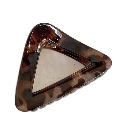 简约三角镂空磨砂抓夹女秋冬后脑勺2025新款鲨鱼夹高级感发夹发饰 - 图3