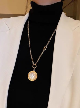 轻奢小众钛钢四叶草锁骨链毛衣链