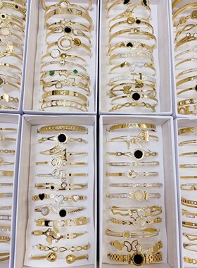 欧美18K钛钢手镯混款批发工厂价