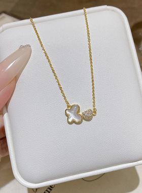 2025新款蝴蝶贝母吊坠锁骨链