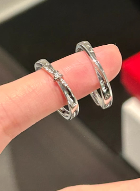 星河星点纯银999戒指足银情侣对戒520情人节礼物女士男士银饰正品