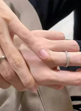 美妙999足银情侣戒指女男一对小众款对戒生日纪念日礼物送女友