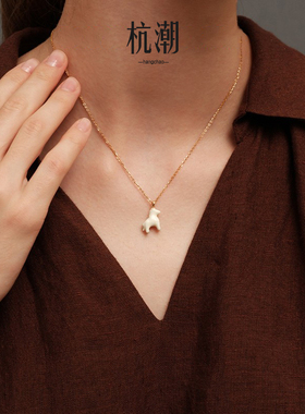 《喜跃》金币小马轻奢项链毛衣链