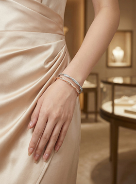 杭潮玫瑰金莫比乌斯环手镯轻奢百搭叠戴高级感送闺蜜送女朋友