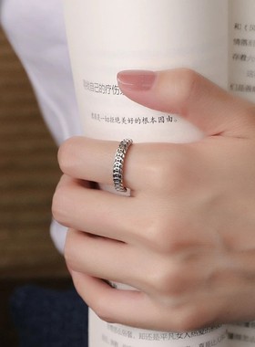 复古做旧金铜钱币S925纯银戒指